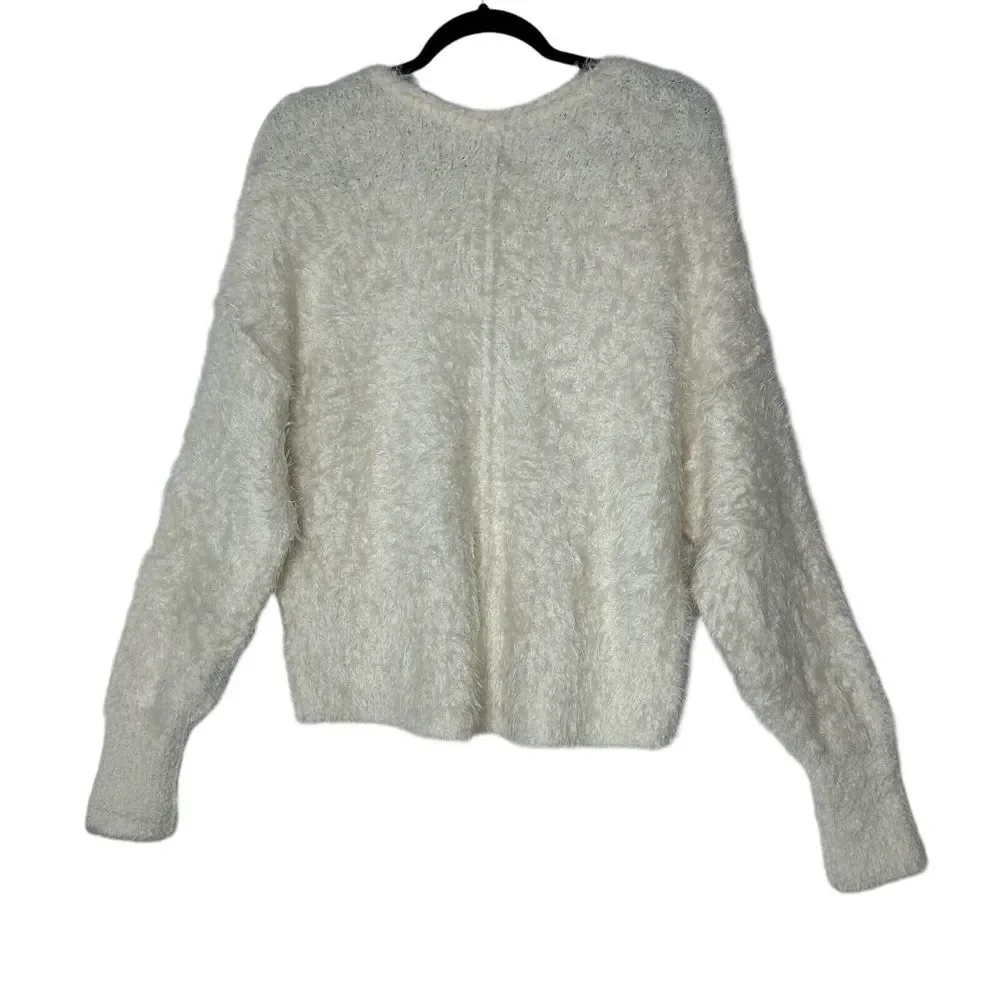 Free People‎ Sweater Women Medium Cream White Angelic Oversized Outdoor Soft